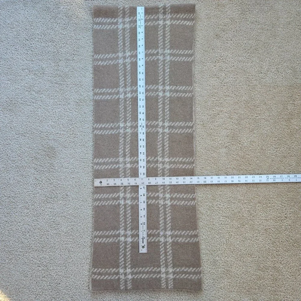NWOT Everlane Patterned Alpaca Scarf in Wheat Taupe Tan